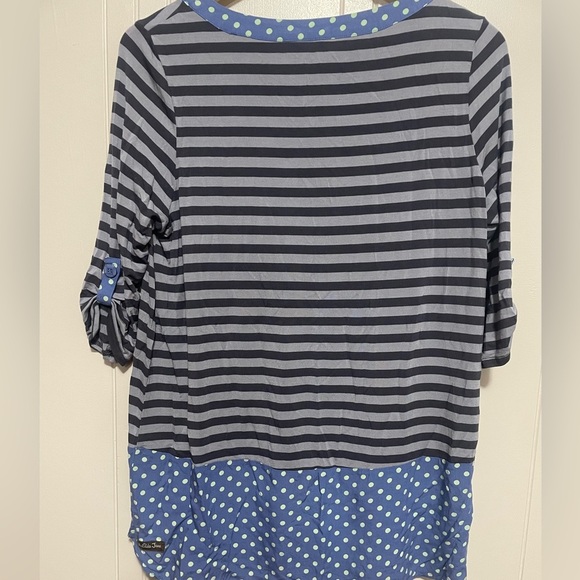 Matilda Jane Let's Get Lost Blouse Striped & Polka Dot Scoop Neck Women's M - Picture 7 of 7